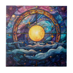 Celestial Glas in lood Keramische Tegel Tegeltje