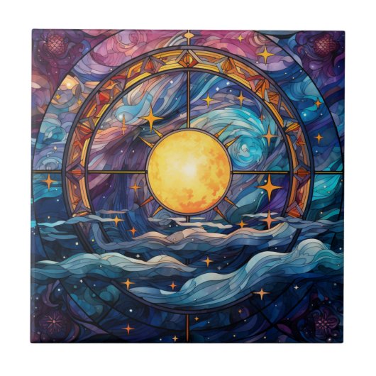 Celestial Glas in lood Keramische Tegel Tegeltje (Voorkant)