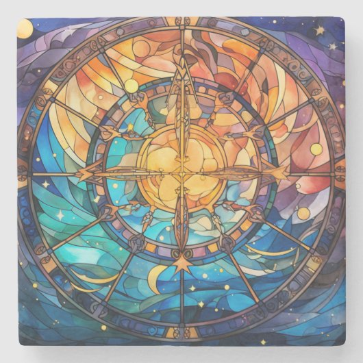 Celestial Glas in lood Stone Onderzetter (Voorkant)