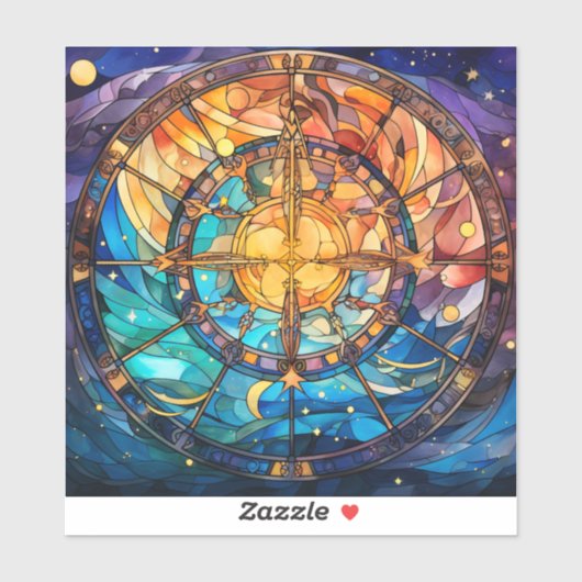 Celestial Glas in lood Vinyl Sticker (Vel)