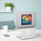 Celestial Glas in lood Vinyl Sticker (Laptop op bureau)