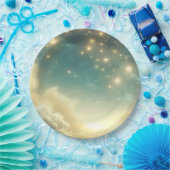 Celestial gloeiende sterren sterrenhemel verjaarda papieren bordje (Feest)