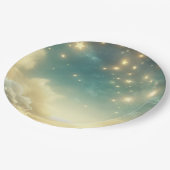 Celestial gloeiende sterren sterrenhemel verjaarda papieren bordje (Gekanteld)