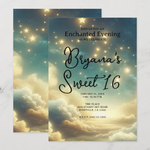 Celestial gloeiende sterren sterrenhemel zoet 16 kaart