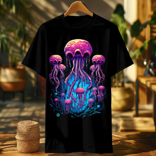 Celestial Glow: Maan Jellyfish Kleurrijke Verrukki T-shirt