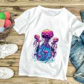 Celestial Glow: Maan Jellyfish Kleurrijke Verrukki T-shirt