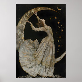 Celestial Goddess Art Print, Gothic Romance Decor, Poster