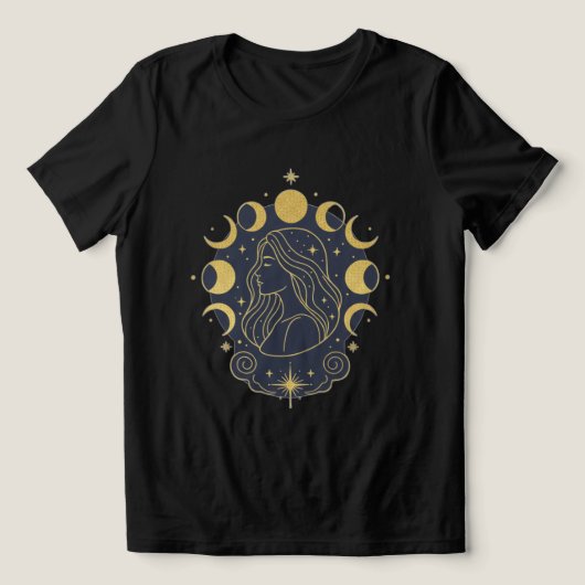 Celestial Goddess Moon & Stars Women’s T-Shirt (Design voorkant)