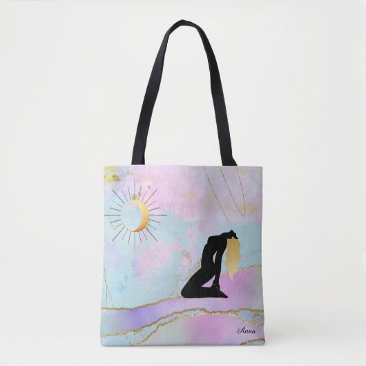 *~* Celestial Goddess Rainbow Pastel Glitter AP22 Tote Bag (Voorkant)
