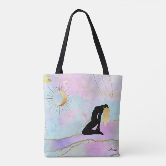 *~* Celestial Goddess Rainbow Pastel Glitter AP22 Tote Bag (Achterkant)