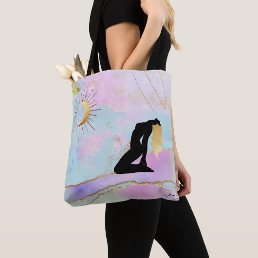 *~* Celestial Goddess Rainbow Pastel Glitter AP22 Tote Bag (Dichtbij)
