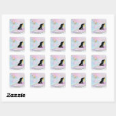 *~* Celestial Goddess Rainbow Pastel Glitter AP22 Vierkante Sticker (Vel)