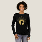 Celestial Goddess Silhouette in Golden Aura Art Tri-Blend Shirt (Voorkant)
