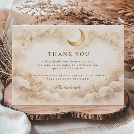 Celestial Gold Arch Bridal Shower Bedankkaart