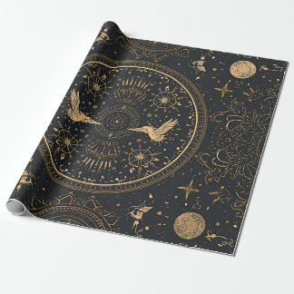 Celestial Gold Baroque Wrapping Paper Cadeaupapier