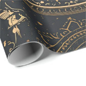 Celestial Gold Baroque Wrapping Paper Cadeaupapier (Rol Hoek)