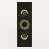 Celestial Gold Black Sun Moon Phase Gepersonalisee Yogamat (Voorkant)