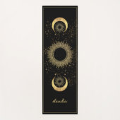 Celestial Gold Black Sun Moon Phase Personalized  Yogamat (Voorkant)