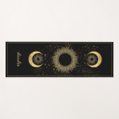 Celestial Gold Black Sun Moon Phase Personalized  Yogamat (Voorkant (horizontaal))