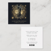 Celestial Gold Black Sun Moon Sieraden Designer Vierkante Visitekaartje (Voorkant / Achterkant)