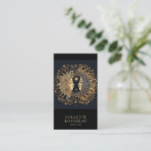 Celestial Gold Black Sun Moon Visitekaartje (Staand voorkant)