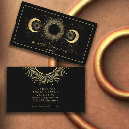 Celestial Gold Black Sun Moon Visitekaartje
