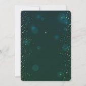 Celestial Gold Floral Moon Stars Wedding Green Kaart (Achterkant)