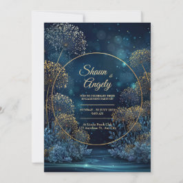 Celestial Gold Forest Circle Wedding Kaart