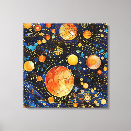 Celestial Gold Galaxy Canvas Art Afdruk (Voorkant)