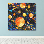Celestial Gold Galaxy Canvas Art Afdruk (Insitu (Houten vloer))