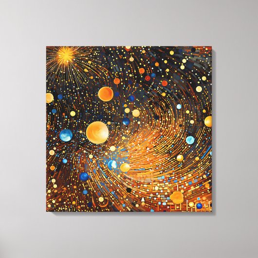 Celestial Gold Galaxy Canvas Art Afdruk (Voorkant)