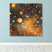 Celestial Gold Galaxy Canvas Art Afdruk (Insitu (Houten vloer))