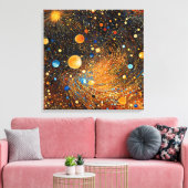 Celestial Gold Galaxy Canvas Art Afdruk (Insitu (Woonkamer))