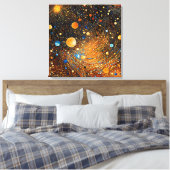 Celestial Gold Galaxy Canvas Art Afdruk (Insitu (Slaapkamer))