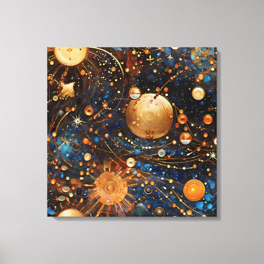 Celestial Gold Galaxy Canvas Art Afdruk (Voorkant)