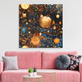 Celestial Gold Galaxy Canvas Art Afdruk (Insitu (Woonkamer))