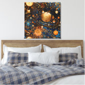 Celestial Gold Galaxy Canvas Art Afdruk (Insitu (Slaapkamer))