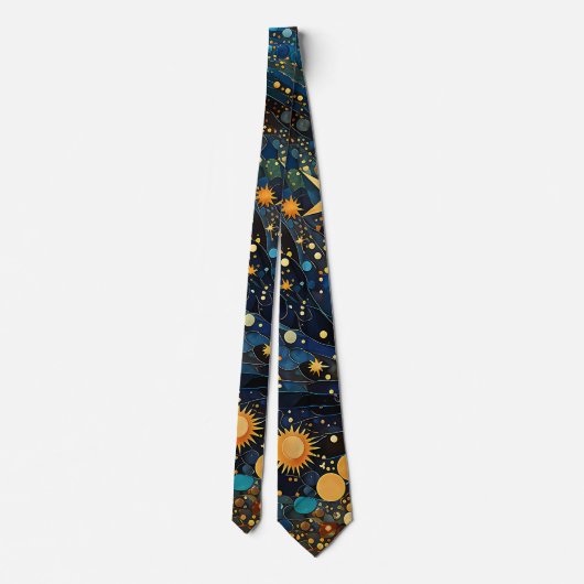 Celestial Gold Galaxy Stropdas (Achterkant)