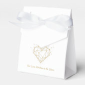 Celestial Gold Heart Wedding Favor Box - Our Love Bedankdoosjes (Voorkant Zijde)