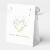 Celestial Gold Heart Wedding Favor Box - Our Love Bedankdoosjes (Achterkant)