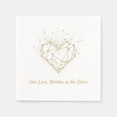 Celestial Gold Heart Wedding Napkins - Our Love Servet (Voorkant)
