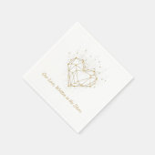 Celestial Gold Heart Wedding Napkins - Our Love Servet (Hoek)