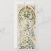 Celestial Gold & Jade Islamitische bruiloft Kaart (Achterkant)