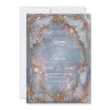 Celestial Gold Lijst Galaxy Wedding Invitation