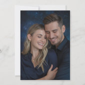 Celestial Gold Midnight Blue Wedding Save the Date (Achterkant)