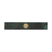 Celestial Gold Moon Emerald Wedding Belly Band Uitnodigingen Wikkel (Vlak)