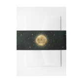 Celestial Gold Moon Emerald Wedding Belly Band Uitnodigingen Wikkel (Voorkant Voorbeeld)