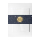 Celestial Gold Moon Midnight Wedding Belly Band Uitnodigingen Wikkel (Voorkant Voorbeeld)
