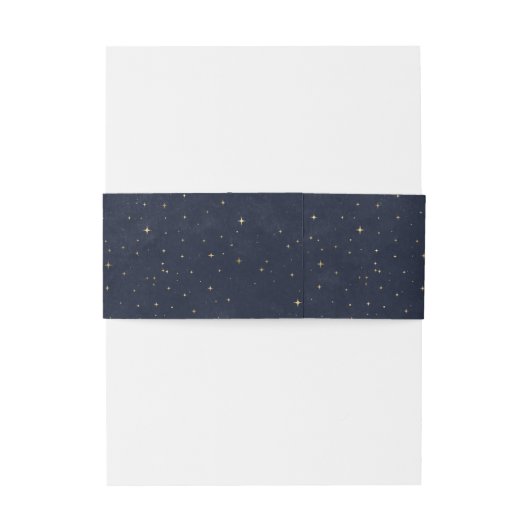 Celestial Gold Moon Midnight Wedding Belly Band Uitnodigingen Wikkel (Achterkant Voorbeeld)