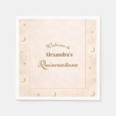 Celestial Gold Moon Quinceañera Servet (Voorkant)